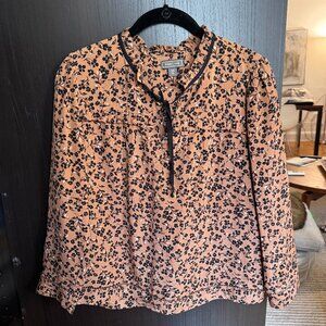 Point Sur / J.Crew Silk Ditsy Floral Peasant Blouse | XS